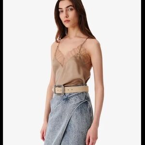 IRO Tan Lace Camisole Top